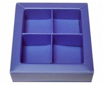 Windowbox 66x66x19mm 4 division ocean blue 